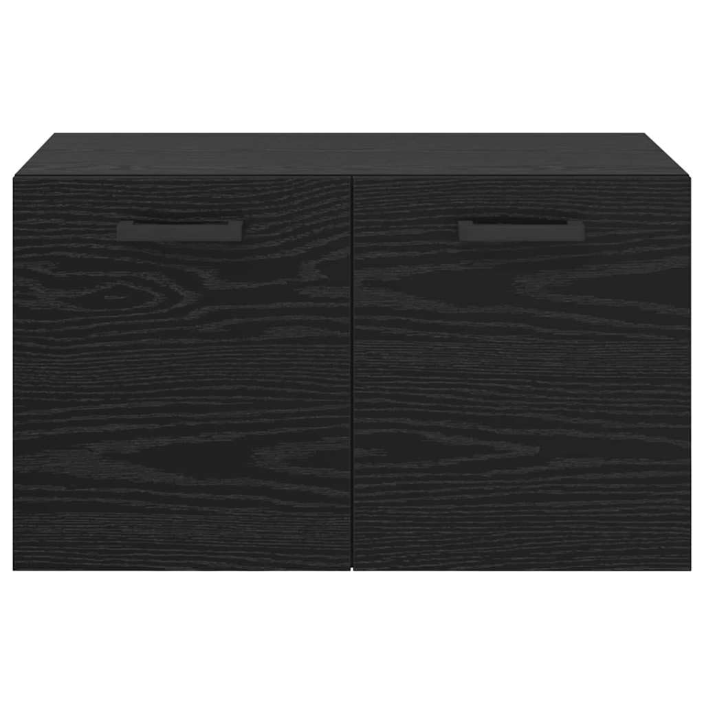 Armadio da parete nero effetto rovere, 60 x 36,5 x 35 cm