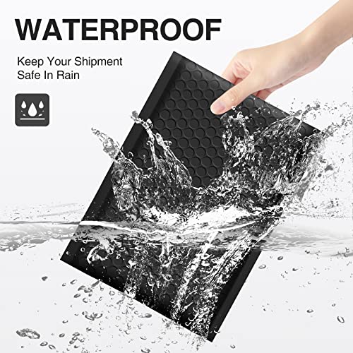 Image of UCGOU Bubble Mailers 4x8 inch Black 50 Pack Usable Size 4x7 inch Padded Envelopes | Opaque Self Seal Adhesive Waterproof Boutique Padded Envelopes for Jewelry Makeup Small Bubble Mailers for Trading Cards #000