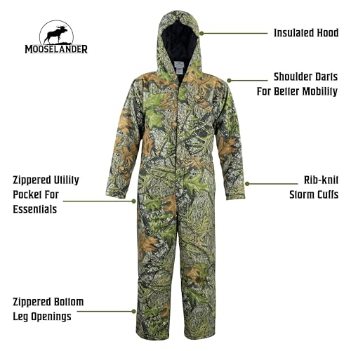 Kids Insulated Coverall with Hood - Mossy Oak Camo, Warm Hunting Suit for Kids with Zip Pockets & Storm Cuffs2