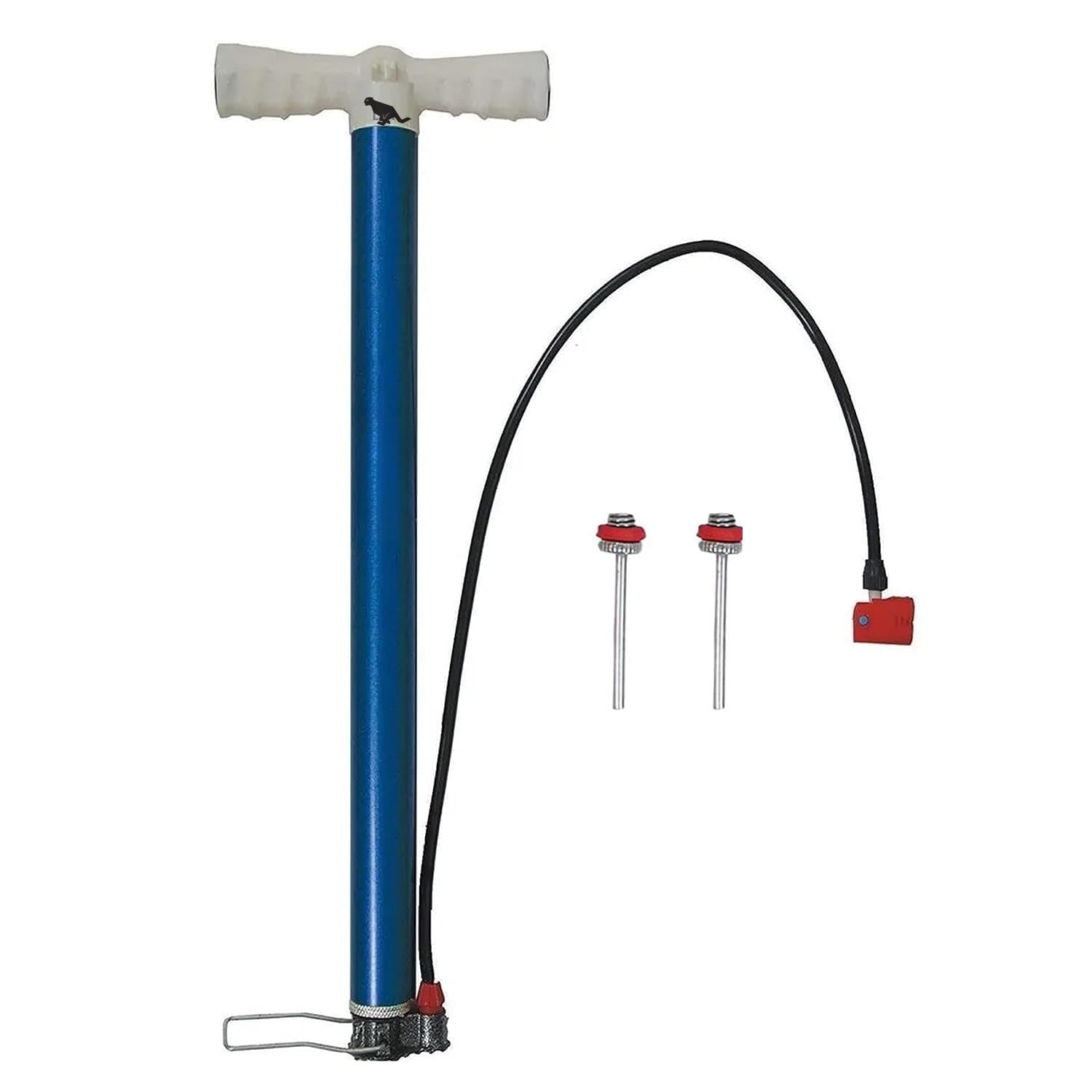 cyclegallery steel air pump for cycle, football, volleyball, basketball, handball – heavy duty manual air pump with hose and needles, portable high pressure hand pump for multipurpose inflation