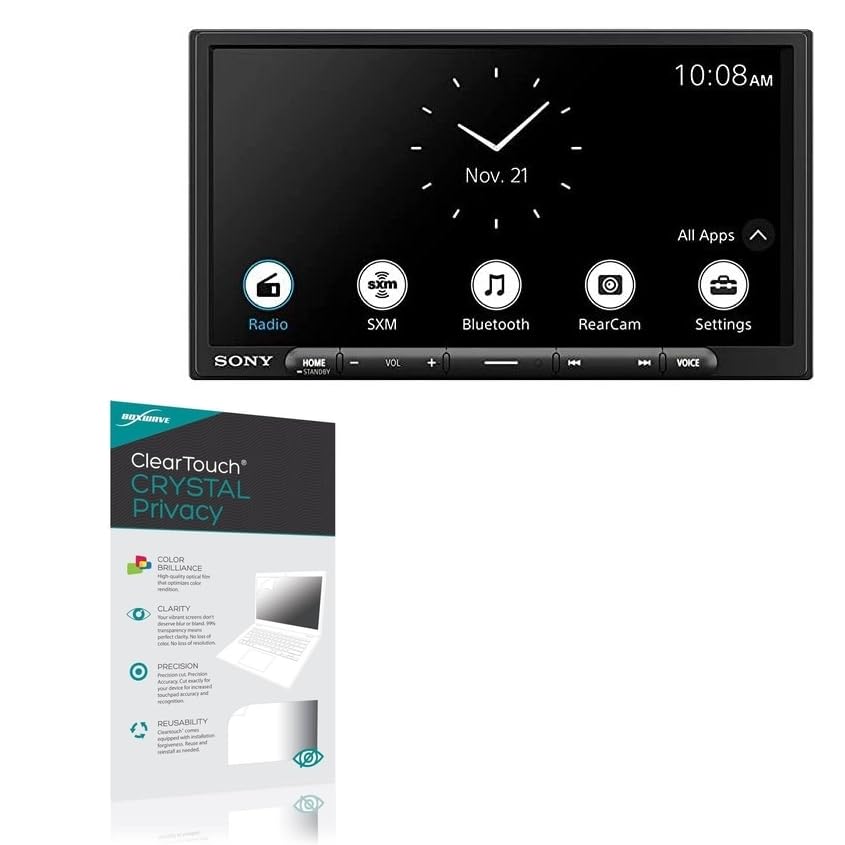 BoxWave Screen Protector Compatible with Sony XAV-AX4000 - ClearTouch Crystal Privacy (2-Pack), Privacy Screen Protector Flexible Film Clear