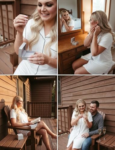 Image of Pjmlifecoco Nightgown for Women Button Down Sleepshirt Short /Long Sleeve Nightdress Soft Modal Sleepwear S-XXL