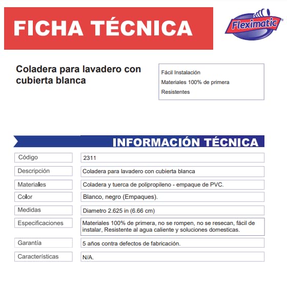 La Mejor review de Coladera para lavadero para comprar hoy. 14 Imagen adicional