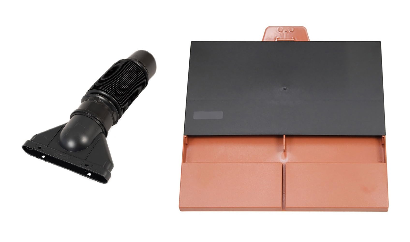 Eroofing Terracotta Klober Uni-Plain Tile Vent + Adaptor + Flexi To 100Mm (Terracotta)