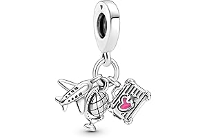 Airplane, Globe & Suitcase Triple Dangle Charm Bracelet Charm Moments Bracelets