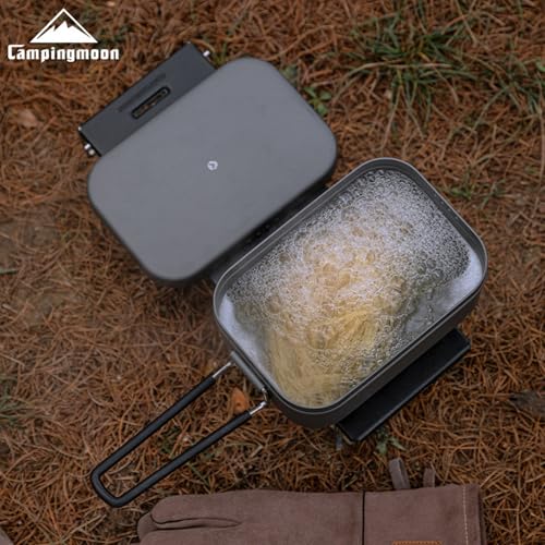 Boîte à dîner en aluminium Campingmoon avec poignée pliable pour bivouac - 2