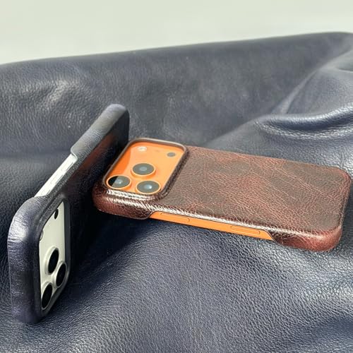 Coque ultra fine iPhone Air cuir véritable rétro marron