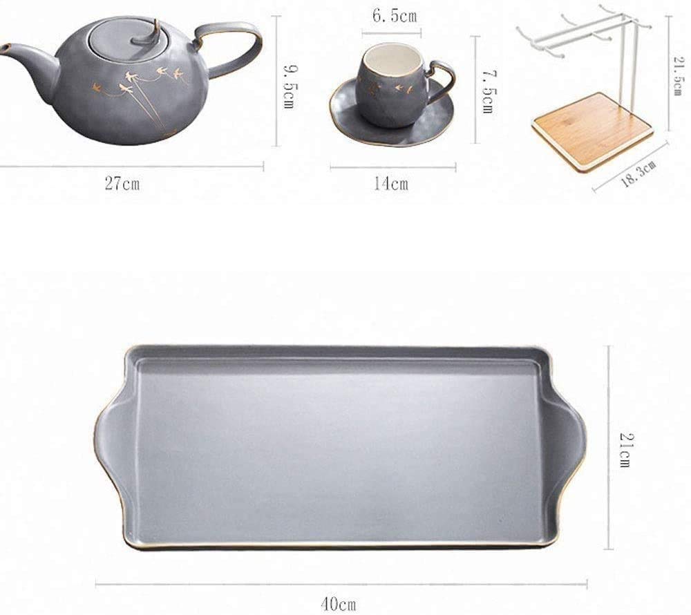 Tazas de té y platillos, 15 Piezas, Tazas de platillos para 6, Tazas de café, Conjunto de Tazas de té, Tazas de té, Conjunto de té de Porcelana, Conjuntos de té para Mujeres, Latte Tazas