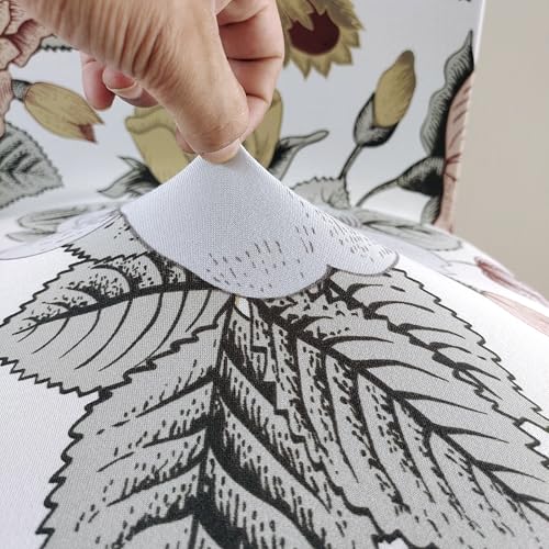 Image of House of Quirk Elastic Chair Cover Stretch Removable Washable Short Dining Chair Cover Protector Seat Slipcover (Pack of 2, Biege Bliss)