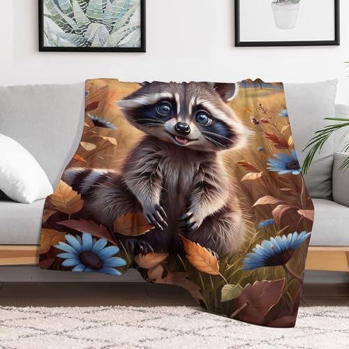 Plaid raton laveur couverture douce pour soiree cocooning sofa - 3