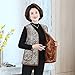 SHOUJIQQ Gold Samt Kurze Weste Für Mittleres Alter - Damen Baumwolle Slim Weste Jacke, Leopardenmuster Plus Größe Warme Taschen Weste Für Mutter Winddichte Oberbekleidung,A,4X,Large