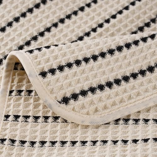Image of POLYTE 430 GSM Microfiber Lint Free Washcloth Face Towel, 13 x 13 in, 4 Pack (Waffle Weave)