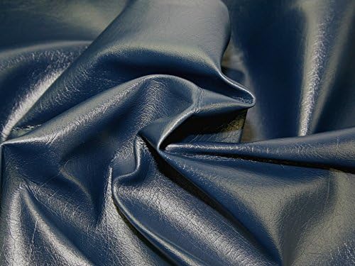 Minerva Crafts Fire Retardant Leathercloth Faux Leather Pleather Fabric Navy Blue - per Yard