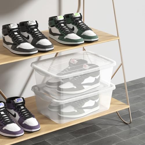 Boîtes de rangement verrouillables avec couvercle clipsable transparent 16L - 7