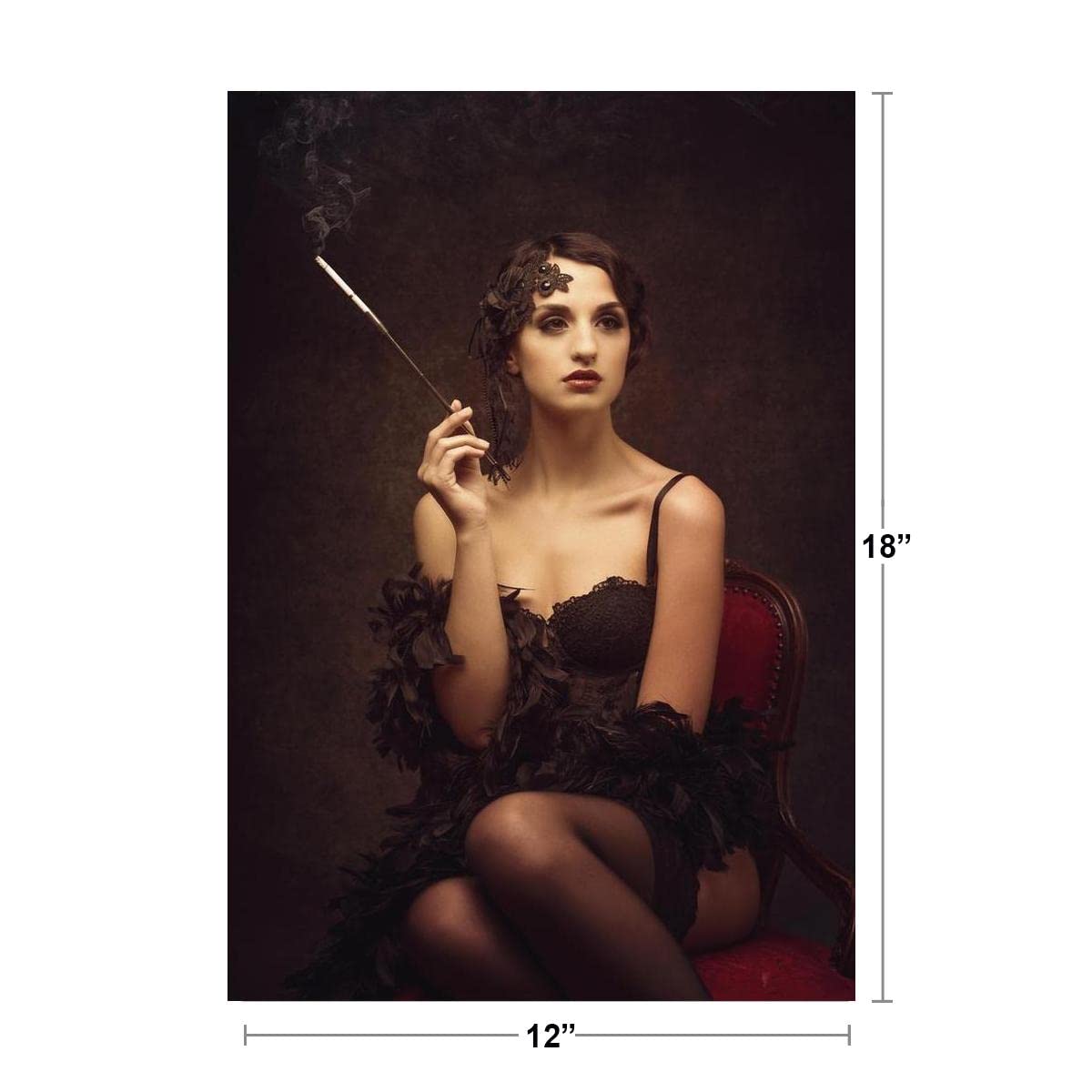 Amazon.com: Sexy Retro Woman Smoking Cigarette in Black Lingerie Photo  Photograph Cool Wall Art Print Poster 12x18: Posters & Prints