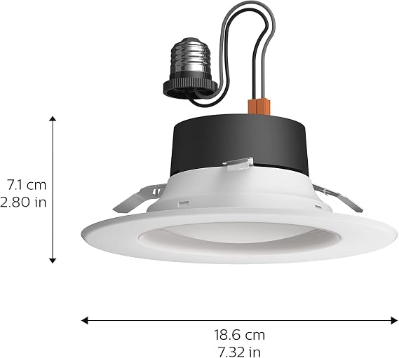 Philips Hue Smart Retrofit Recessed 5/6 Inch LED Downlight 4 Pack - White Ambiance Warm-to-Cool White Light - 1100LM Indoor -Control with Hue App - Works with Alexa, Google Assistant and Apple Homekit