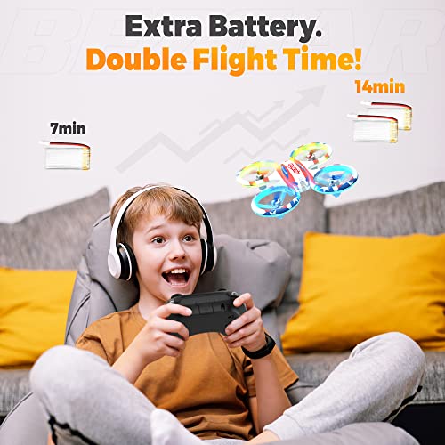 Bezgar Hq051 Mini Drone For Kids - Rc Drone Indoor, Led Remote Control Drone With 3D Flip, Headless Mode And 2 Speed Propeller Full Protect Small Drone For Beginners, Great Gifts For Boys And Girls #TOP6