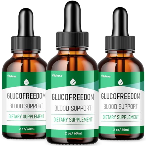 (3 Pack) GlucoFreedom Drops Blood Support Formula, Gluco Freedom Liquid Drop Glycogen Supplement Advanced Formula Maximum Strength, GlucoseFreedom Max Premium Blend Natural Ingredients Reviews (6oz)
