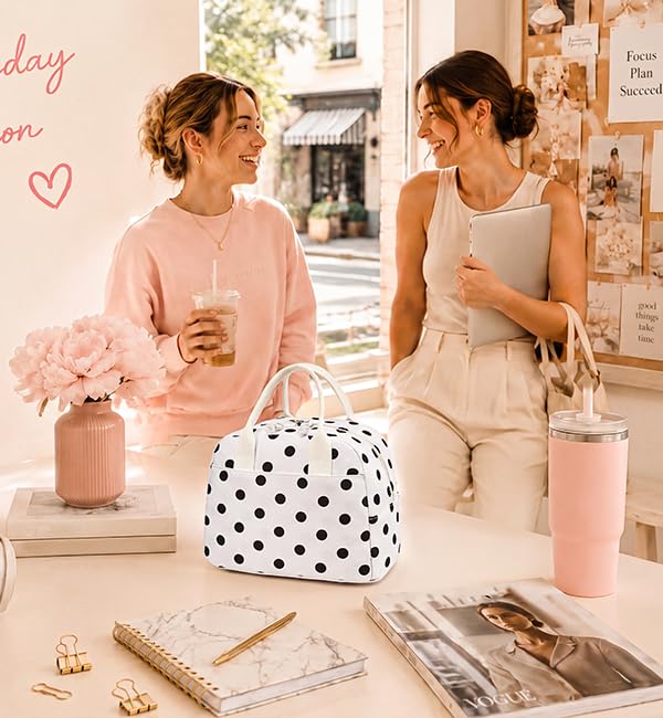 Image of LOVELYWIND Lunch Box for Women Cute Lunch Bags for Women Lunch Tote Bags Reusable Insulated Lunch Box Large Capacity Reusable Insulated Cooler for Work or Travel Gifts or Beach