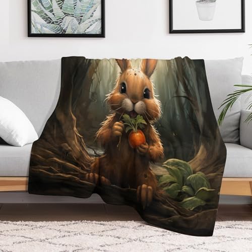 Plaid lapin couverture polaire douce chaude et légère pour sofa - 3