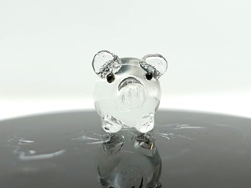 Miniatura 3 de Tiny Pig - Figura de cristal en miniatura Animal de vidrio soplado hecho a mano Bonita escultura de cerdo coleccionable Regalo de decoración para