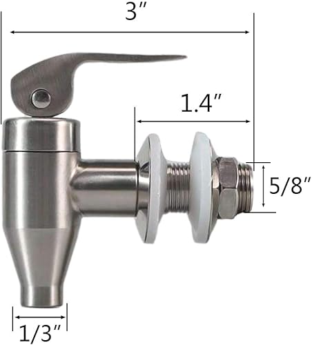 Miniatura 2 de Dispensador de bebidas de acero inoxidable dispensador de bebida de agua de reemplazo duradero estilo empuje grifo de espita grado alimenticio