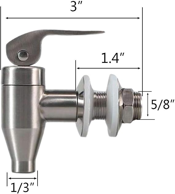 Stainless Steel Beverage Water Drink Dispenser Durable Replacement Push Style Spigot Faucet Food Grade Polished Finished,2 Pack