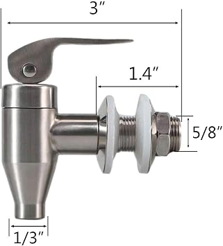 Stainless Steel Beverage Water Drink Dispenser Durable Replacement Push Style Spigot Faucet Food Grade Polished Finished,2 Pack