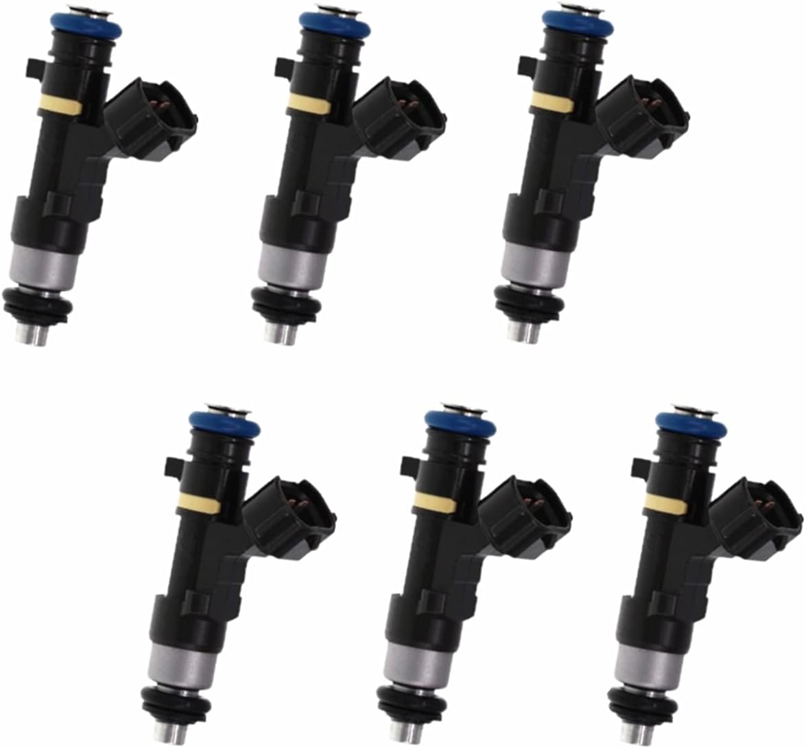 Set Of 6Pcs 4Holes Fuel Injectors 2004-2006 Replacement For Nissan Altima,2004-2008 For Maxima,2003-2004 Murano,2004-2009 Quest 3.5L Replace OE# 0280158005 16600-7Y000 FJ469