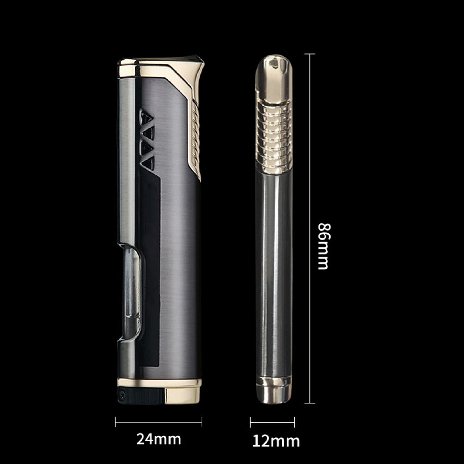 Briquet Droit Coupe-Vent Jet Simple Flamme Briquet Extérieur Portable Briquet Gonflable Cadeau de Fumer Flamme Réglable Collection Hommes