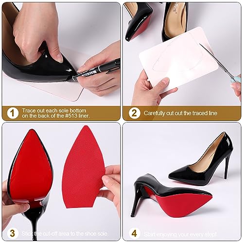 Image of Ashoesert Red Bottom Protector Non Slip Shoe Pads fits Christian Louboutin