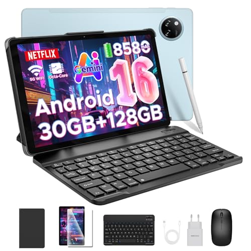DOOGEE Tab A9 Pro+ Tablette Android 16, Tablette 11 Pouces 90Hz, Batterie 8580mAh, 30 Go RAM+128 Go ROM/TF 2 to, Tablette avec Clavier Unisoc T7200, 13MP+5MP, Widevine L1/WiFi/OTG/Face ID/FM