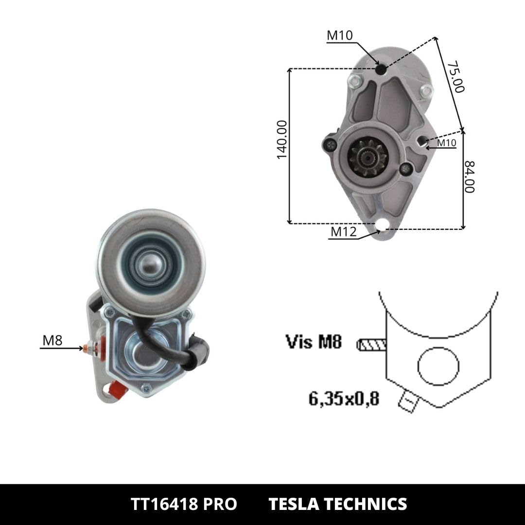 TT16418 PRO. Motorino di avviamento 12V 2.2 kW Compatibile con: HYUNDAI, KIA. Il miglior rapporto qualità-prezzo. Facile installazione e garanzia.