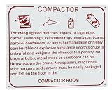 Compactor Room Sign - 8 x 10 Inch Aluminum Notice Sign for Trash Chute Rooms - Pre-Drilled for Easy Mounting - For Apartments, Condos & Commercial Buildings