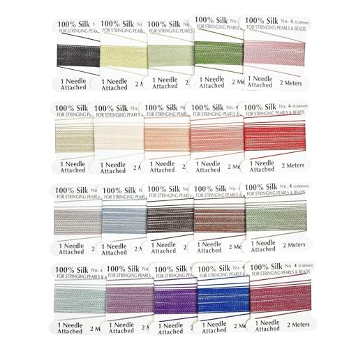 Cordón de seda natural de 20 piezas para macramé y abalorios 2