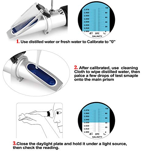 Aquariums Salinity Refractometer for Seawater Marine Fish-Keeping, Dual Scales Specific Gravity Salinity Meter… - Image 4
