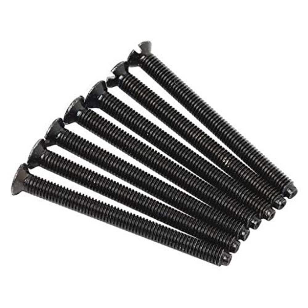 Merriway BH07455 (10 Pcs) Black Electrical Socket Screws Raised Countersunk Head Nickel M3.5 x 50 mm - Pack of 10 Pieces