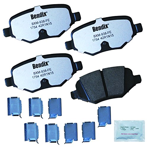 Image of Bendix Fleet Metlok MKD1754FM Semi-Metallic Rear Brake Pads for Select Models Ford Edge, Explorer, Flex, Police Interceptor Utility, Taurus, Lincoln MKS, MKT, MKX
