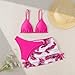 Teen Girls 3 Piece Crossback Bikini Swimsuit Kids Fashion Palm Tree Print Tummy Control Swimwear Cute Comfy Bathing Suit (Hot Pink, 13-14 Years)