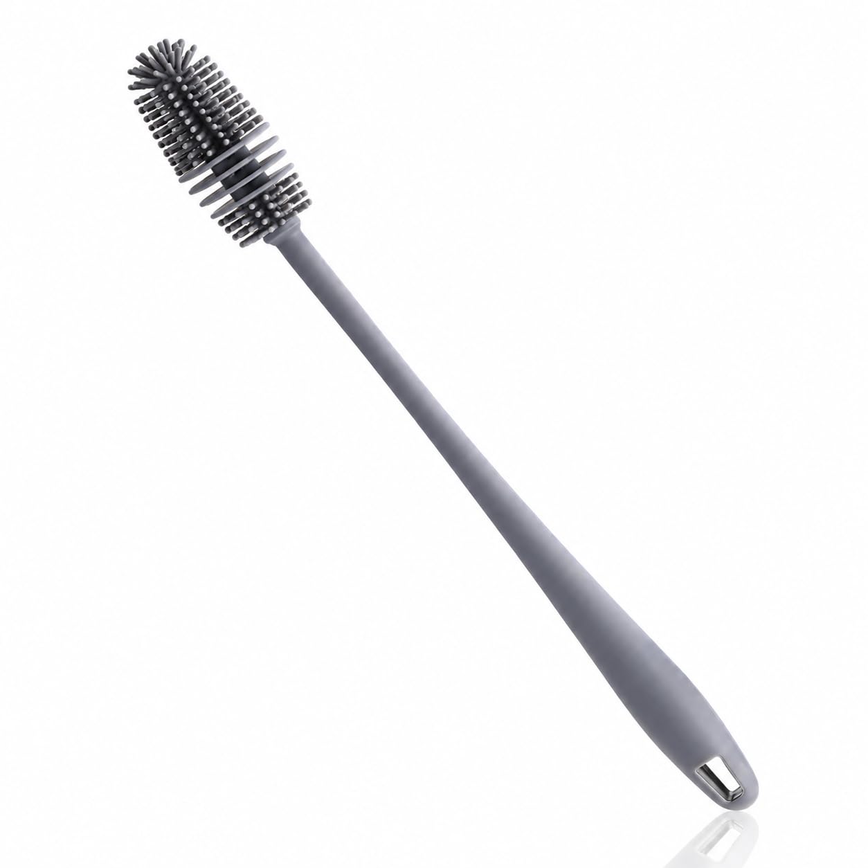 Bottle Cleaning Brush Silicone Long Handle for Baby Bottle, Water Bottle, Containers, Vase and Glass, Bottle Cleaner for Home and Kitchen Accessories Item Products Silicone-Grey-Brush-image-39
