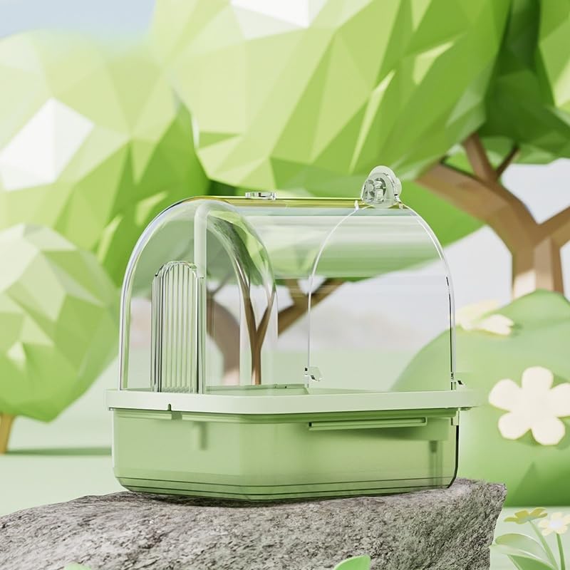 Image of Hanging Bird Bath Box with Anti-Slip Base, Shower Bathing Pool for Parrots, Cockatiels, Lovebirds, Detachable Design