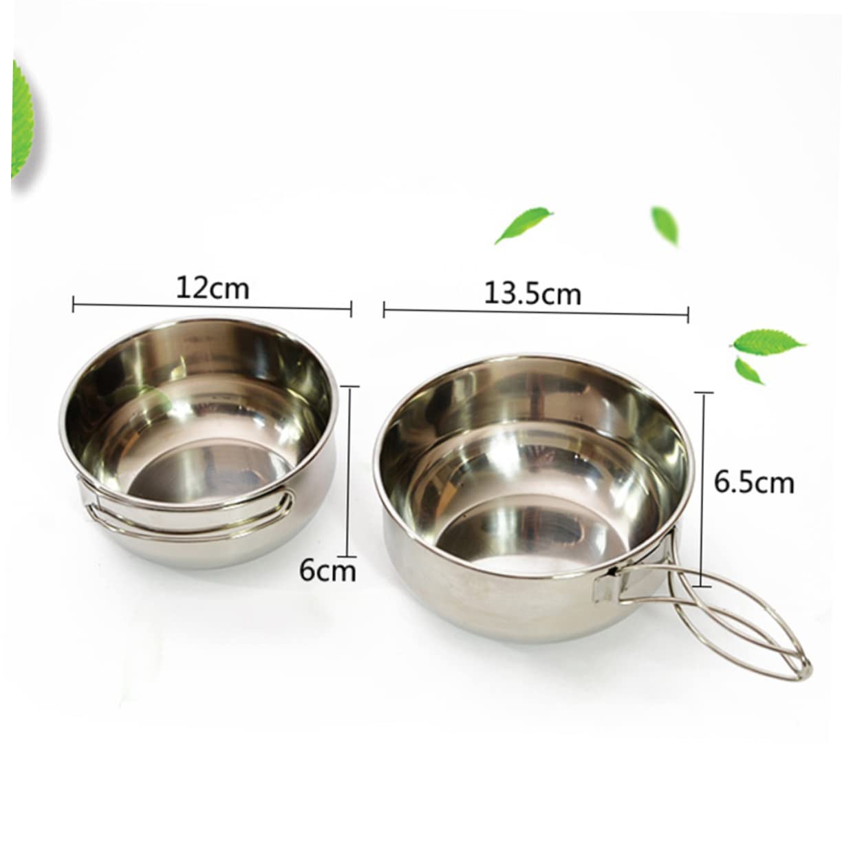 BRIGHTFUFU Stainless Steel Travel Bowl Set Compact Camping Cookware Portable Tableware Folding Bowl