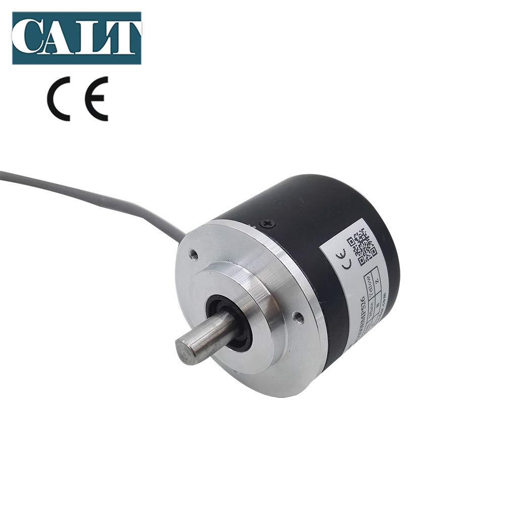CALT, encoder ottico esterno, 52 mm, 8 mm, albero solido, alimentazione 5-26 V DC, encoder rotativo PNP Push Pull segnale di uscita impulso 1000 ppr encoder incrementale, 1000PPR