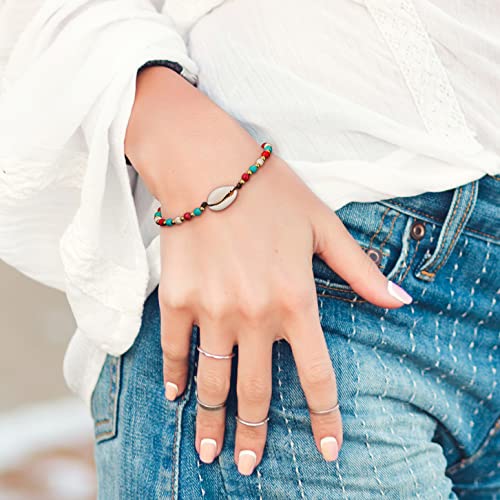 Spunkysoul Handmade Adjustable Bracelet For Women With Bells And Cowrie Shell Made With Natural Stones, Howlite, Wax Rope, And Alloy #TOP1