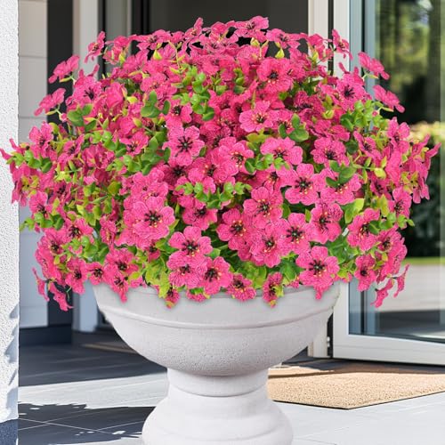 Elyum Artificial Flowers for Outdoors, 9 Bundles...