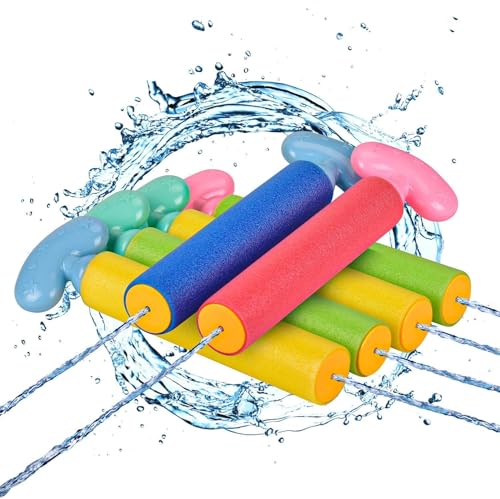 Set di 6 pistole ad acqua, pistole a spruzzo in schiuma in diversi colori