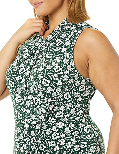 Image of Amazon Essentials Women's Sleeveless Faux Wrap Dress with Crossover Twist Neck