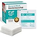 General Medi Sterile Gauze Pads – 4" x 4" Individually Wrapped Medical Gauze Pads for Cleaning and Cushioning Minor Wounds, Cuts & Burns Wound Care Product (50 Packs, 100 Pieces Total)