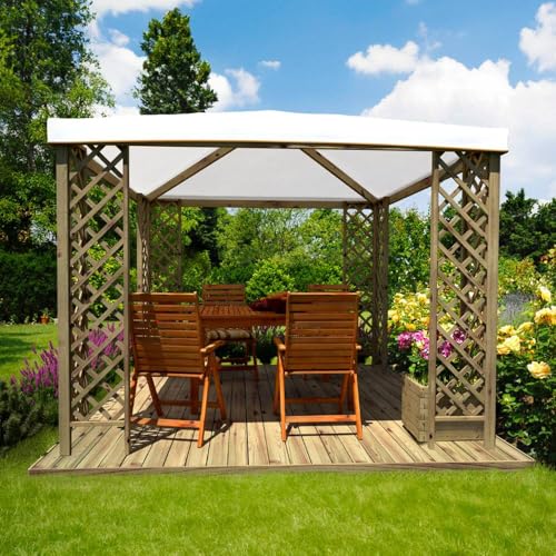 TheGoodGarden Gazebo in Legno per Giardino Red con Copertura in
