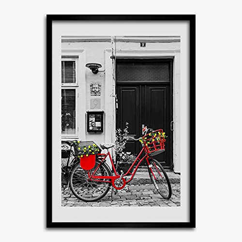 Cadre MDF 50x70 cm Vélo de ville peinture tableau bois Tulup